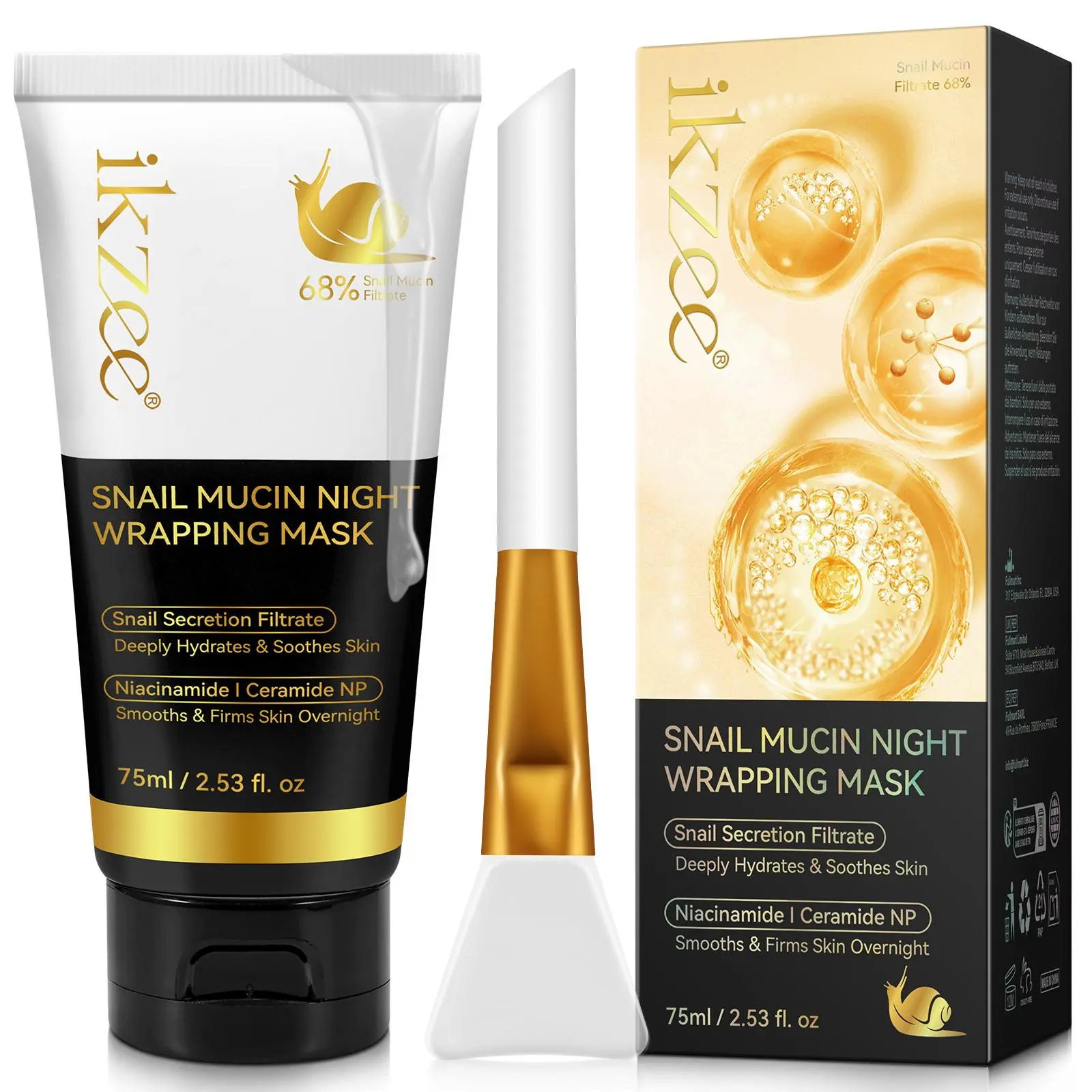 ikzee Night Protein Sleeping Mask, 75ml/2.53fl.oz, ceramide l ceramide NP smoothes and firms skin, night moisturizing collagen sleeping mask, suitable for all skin types.