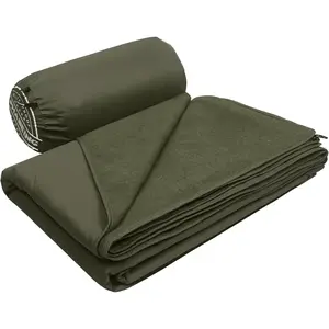 Outdoor Blanket with Merino , Extra Thick Warm, Windproof, Packable Stadium Blankets for Cold Weather, Camping , Pet, , Picnic, Concerts, 79" x 59", Olive