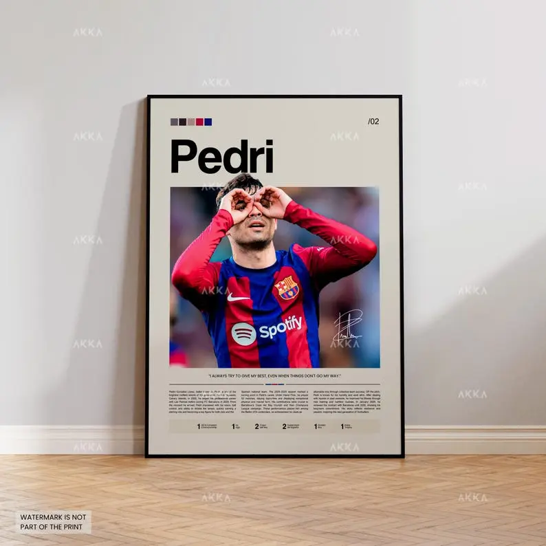 Pedri Poster,  FC Wall Art, Framed Soccer Print Sport Poster, Trendy Wall Art, Motivational Poster, Digital Print, What If Poster Print