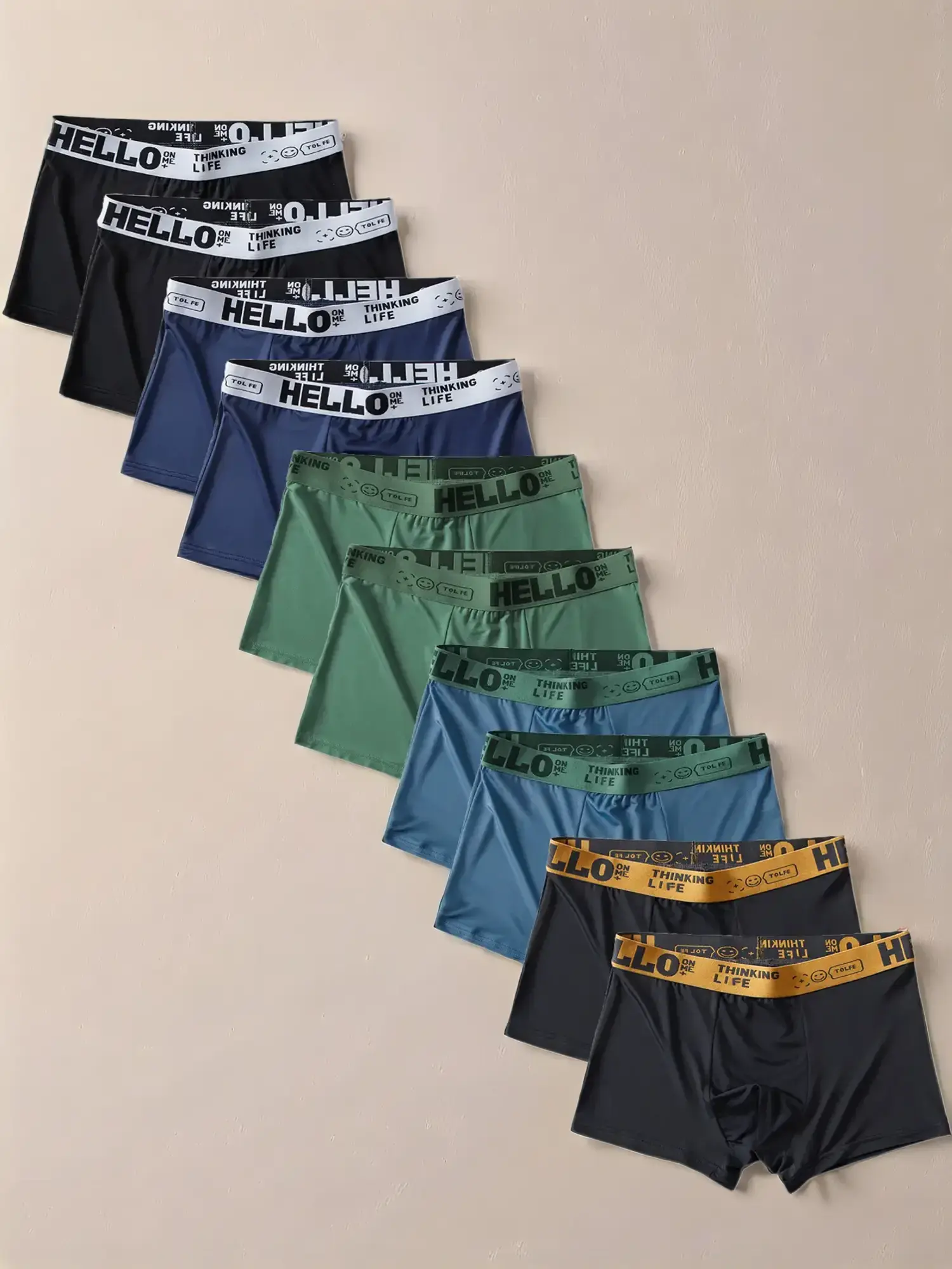 Men's Letter Tape Boxer Brief, Breathable Comfy Underwear for Daily Wear, Activewear, Casual Men's Underwear for All Seasons, Breathable Undergarments