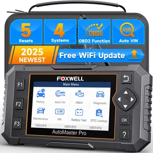 FOXWELL NT614 Elite OBD2 Scanner Car Diagnostic Tool with 5 Reset Service, Engine ABS SRS Transmission Code Reader Scan Tool, ABS Bleeding, SAS/EPB/Throttle/Oil Reset, Battery Test, WIFI Update