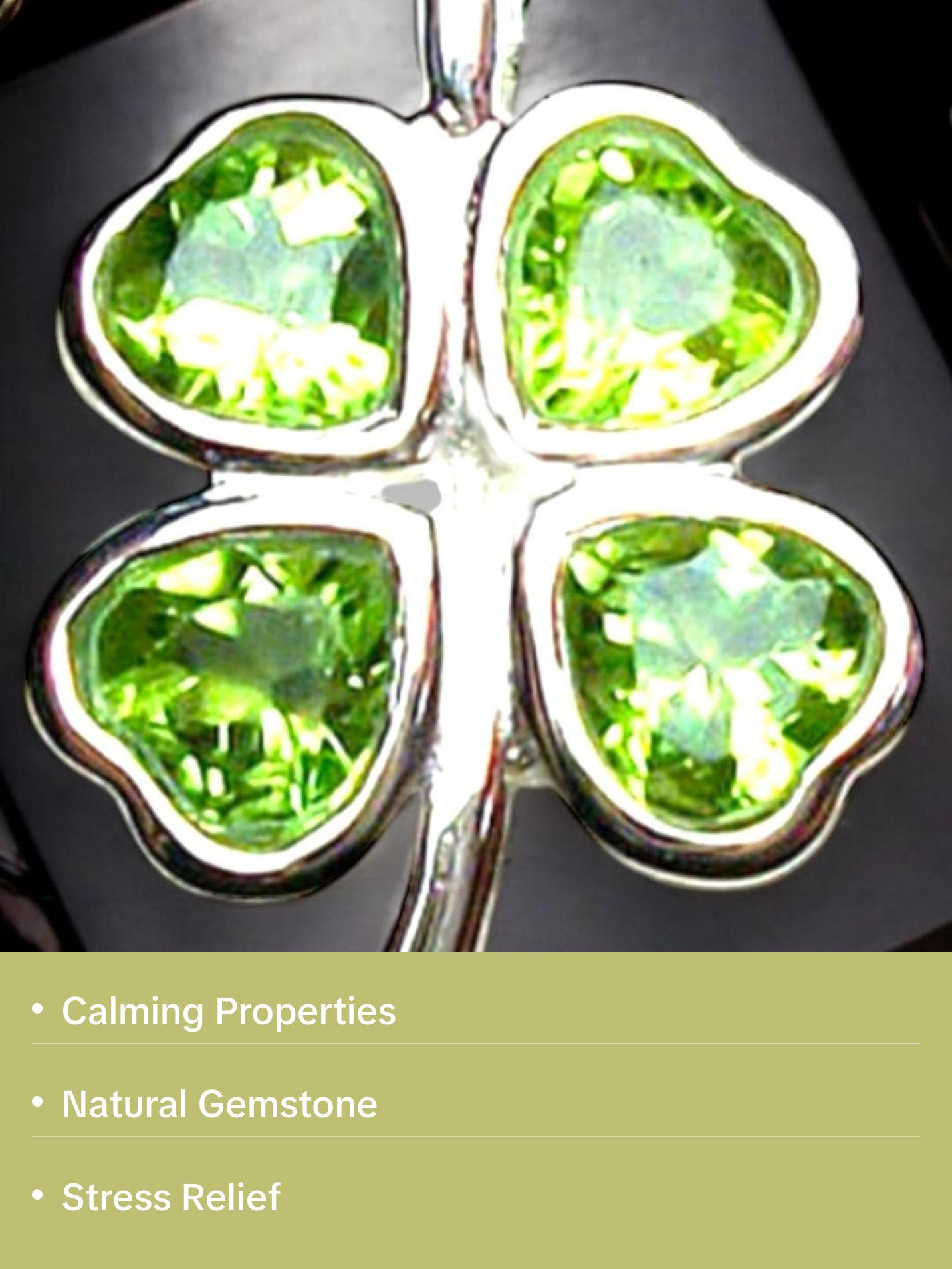 Peridot Four Leaf Clover Pendant - Fashion Accessory