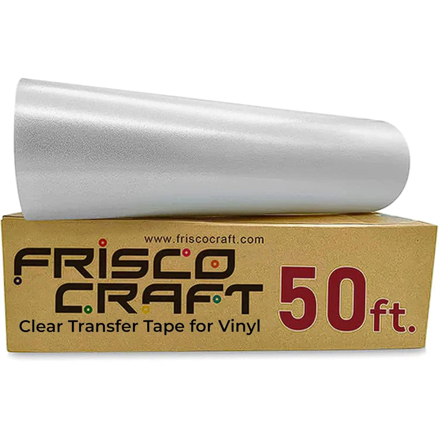 Frisco Craft C-370 Clear Transfer Tape for Vinyl 12" X 50 Feet Clear Lay Flat | Application Tape Perfect for Self Adhesive for Signs Stickers Decals - Compatible with Cricut Vinyl Cutters Frisco Craft