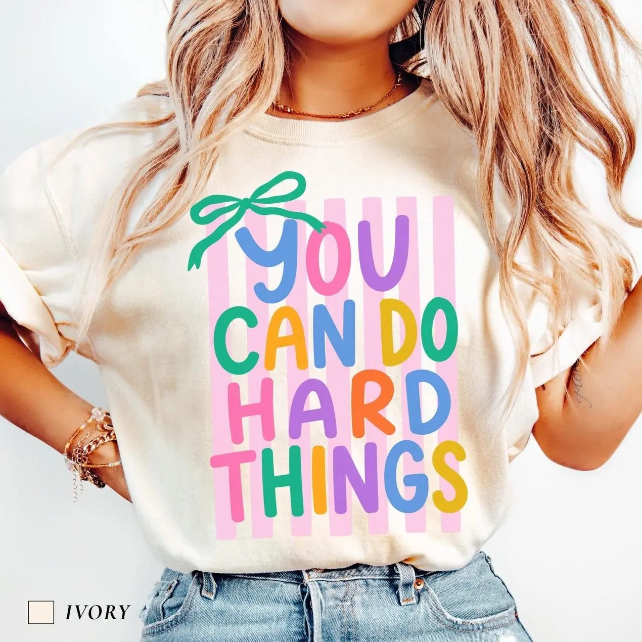 Comfort Colors You Can Do Hard Things Shirt, Colorful Motivational Teacher Shirt, Mental Health Tee, School Counselor Gift, Therapist Shirt