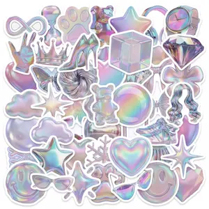 50 Sheets of Y2K Neon Stickers, Kiss Cut Decals, Decal Set, Suitable for Scrapbooks, Diaries, Laptops, Water Bottles, Cars, and Other Faith-based Designs—gifts with Positive Messages.