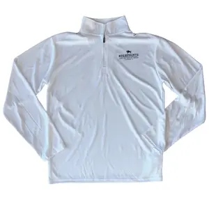 Highpointe Quarter Zip - White with Black Letters