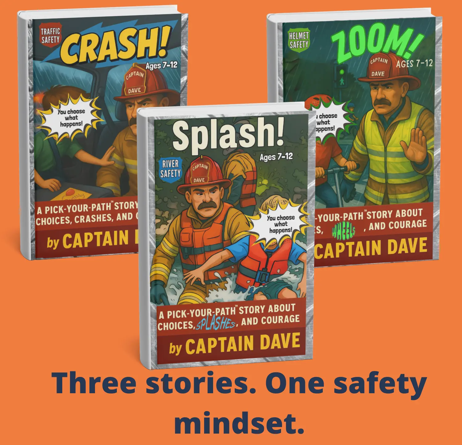 Child Safety 3 Book Pack - (Parenting essential for interactive teaching kids traffic, water, helmet safety / Pick-Your-Path multiple reads per book / for ages 7-12 years)