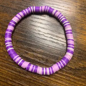 Grape Soda Heishi Bracelet Polymer Clay Bracelet Purple, Lavender, & White Fashion Accessory