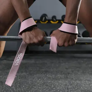 1 Pair Women Men Non-slip Neoprene Padded Weightlifting Wrist Straps Strength Training Deadlifts Wraps Hand Grips Palm Support Grip Band