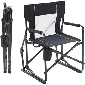 400LBS Outdoor Folding Chair – Portable Lawn Chair with Mesh Back & Padded Armrests for Patio, Backyard, Camping