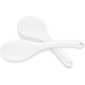 2Pcs Rice Paddle Spoon, 7.87 Inch Plastic Non-Stick Rice Spatula Cooker Serving Spoon, Scoop Spatula Kitchen Utensil for Serving-Rice, White Easy to Clean ValueBargain