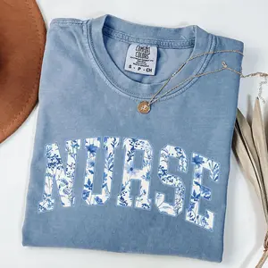 Comfort Colors Nurse Floral Shirt, Toile Nurse Shirt, RN Shirt, Nurse Graduation Gift, Nurse Week Shirt, Nurse Appreciation, Gift For Nurse Top Womenswear Gift for Her