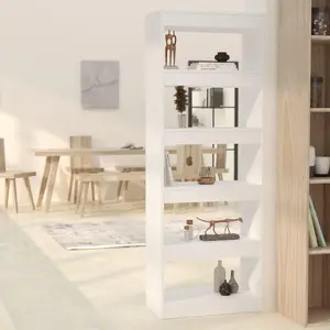 Book Cabinet/Room Divider White 23.6"x11.8"x65.4" Engineered Wood