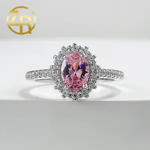 Padparadscha Pink 5x7mm Oval Ring in S925 Silver with High Carbon Stone|Stylish & Minimalist Engagement Ring|Perfect Birthday Gift for Girlfriend XF02