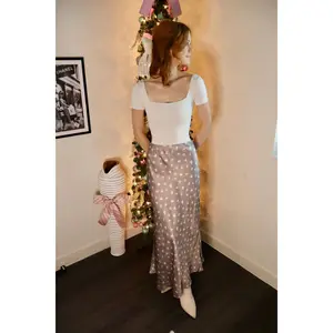 Myra monochromatic satin midi skirt