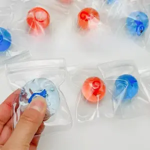 2 Pcs New Squishy Tabas Stress Ball Cartoon Animation Clear Mini TPR Soft Sticky Bag Ball Squeeze Fidget Kids Toys Holiday Gifts
