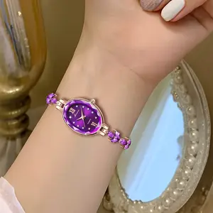 Ladies Watch Purple Alloy Bracelet