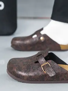 Unisex Boho Ditsy Floral Unique Sandals, Adjustable Buckle, Composite Leather, Eva Sole, All Season Comfort, Casual Daily Wear