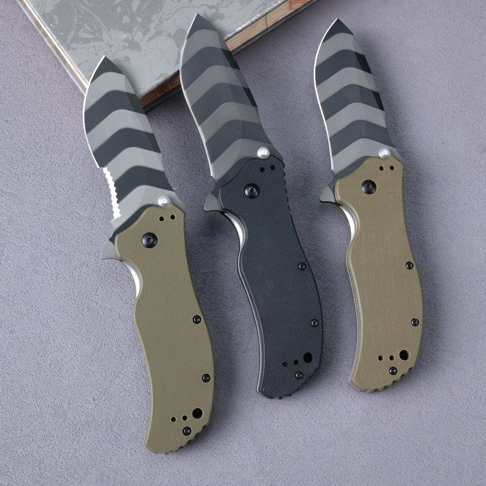 0350 Folding Pocket Knife - D2 Steel High Hardness Blade, G10 Handle, Corrosion Resistant Durable Steel Tool with Secure Grip for Outdoor Survival, Driving, EDC, Outdoor Knives