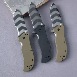 0350 Folding Pocket Knife with G10 Handle, Durable D2 Steel High Hardness Blade for Outdoor Survival, Camping, Fishing & EDC, Durable Steel Tool, Outdoor Survival Edc