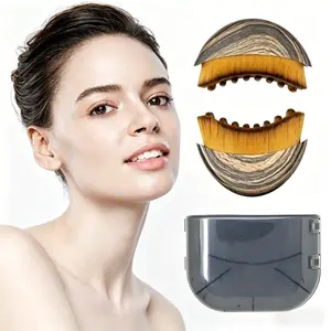 Face Lymphatic Contour Brush for Jawline & Chin Sculpting Dry Brushing for Facial Relaxation & Skin Comfort Ergonomically Designed to Fit The Skin Precisely Comprehensive Professional Makeup Set place protective case nylon bristle smooth finish Pink