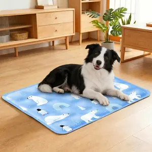 Large Thick Cooling Pet Mat for Dogs & Cats, Summer Ice Cooling Pad, Waterproof & Leak-Proof, Bite-Resistant Pet Sleeping Mat, Washable Heat Relief Bed for Indoor Home Use