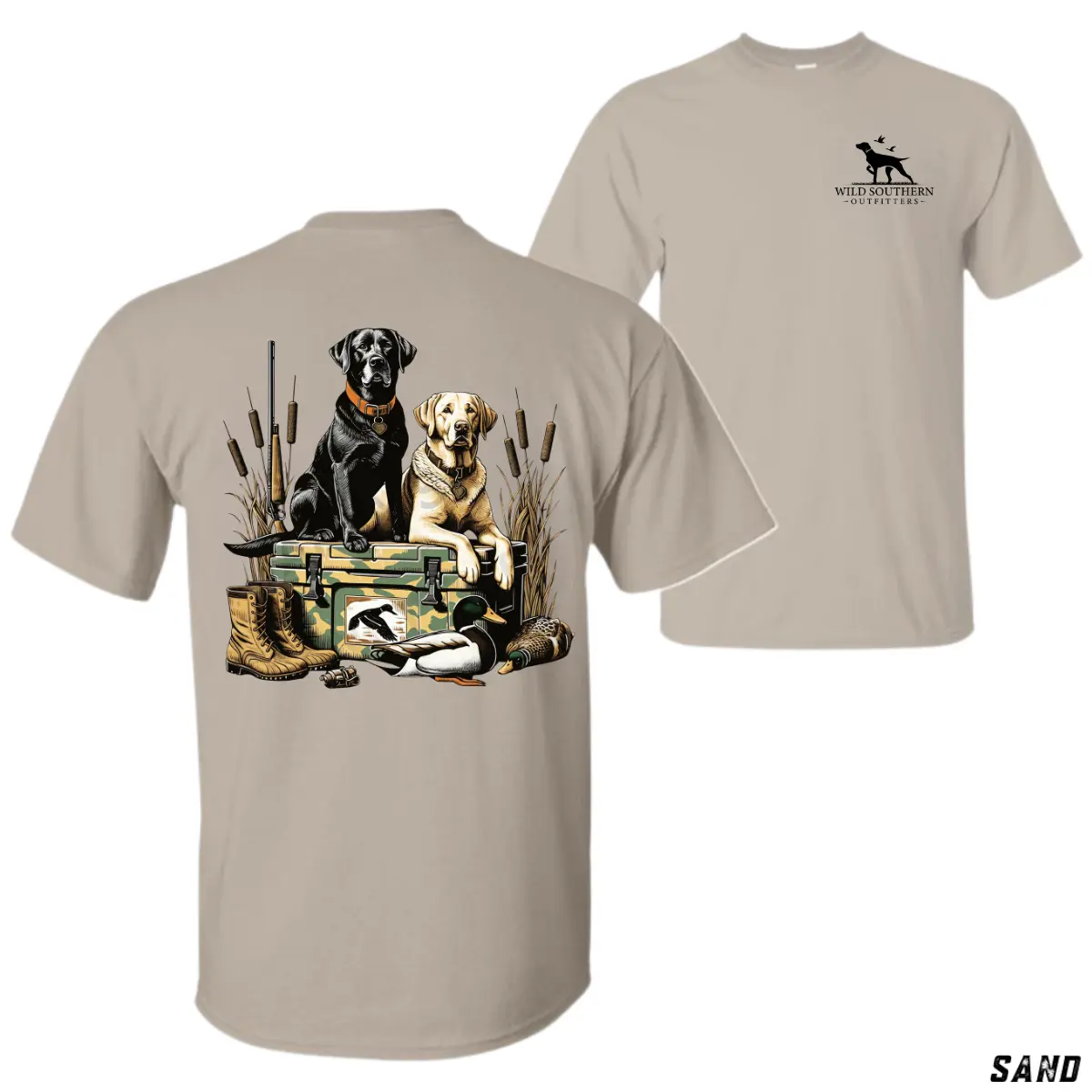 Labrador Duck Hunting T-Shirt – Black & Yellow Lab Graphic Tee for Hunters, Southern Outdoor Apparel, Waterfowl Retriever Shirt, Great Gift for Hunting Lovers