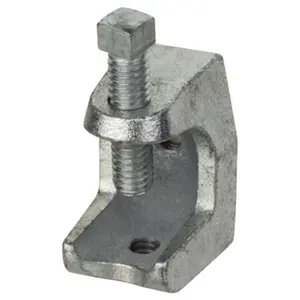 212 MAIN Thomas & Betts Z502-10 Malleable Iron Beam Clamp - Clamp with Thread, 0.38 in, Threaded Rod, Electroplated Zinc, Fits Flange