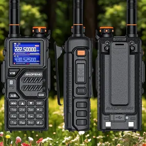 [Chirp Compatible] BAOFENG UV-5G Plus GMRS Handheld Radio, 999 Channels, 5W Long Range Rechargeable Two Way Radio with NOAA Weather Receiving, 2500mAh Battery USB-C Port, 8" & 15.5" Antennas,