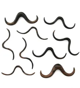 Curly Mustache Areng Wooden Septum Bar