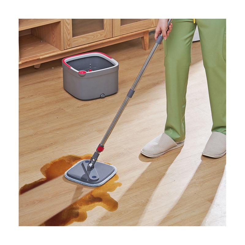 True & Tidy Mop & Bucket System with Silicone Floor Sweeper