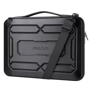 MOSISO 15.6 inch Hard Shell Laptop Sleeve Shoulder Bag, Waterproof Shockproof Protective EVA Computer Bag Carrying Case Compatible with MacBook Pro 16, 15-16 inch Lenovo, HP, Dell, Notebook, Black