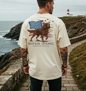 Boykin Spaniel Patriotic Hunting Dog Shirt, American Flag Duck Dog Shirt, USA Hunting Spaniel Graphic Tee, Waterfowl Hunter Shirt