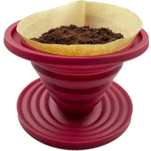 Collapsible Pour Over Coffee Dripper, Portable Reusable Silicone Filter for Camping & Travel, Lightweight & Easy Clean, No Paper Filters Needed