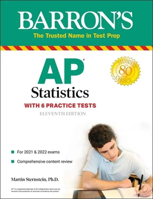 USED Book - AP Statistics: With 6 Practice Tests by Sternstein, Martin (Paperback) - english