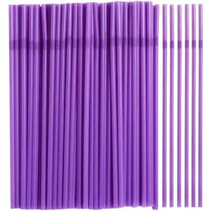 200 count 8.26" x 0.2"Solid Colors Flexible Drinking  Straws, Plastic Disposable Bendy Straws ()