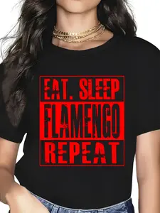 Flamengo Soccer - Camisa Eat Sleep Flamengo Repeat T-Shirt