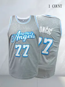 New Basketball Jerseys #77 Gray Jersey Sewing Embroidery Outdoor Sports High-quality Vest Breathable Tank Top