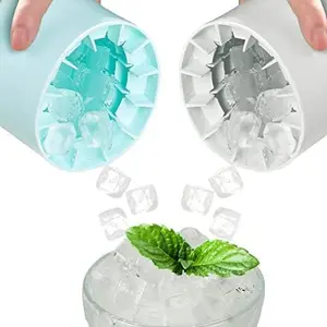 Matsushino Ice Cube Trays 2PCS,Silicone Ice Cube Molds, crushed ice maker cup,Cylinder Ice Cube Maker Cup,Easy Release Ice Cup,Holds to 60 Ice Cubes Portable Ice Bucket Mold Utensils