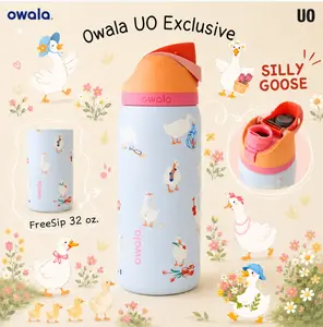 Owala FreeSip 32oz Silly Goose Insulated Water Bottle Built In Straw Leak Proof Travel Cup Perfect Gift for Goose Lovers