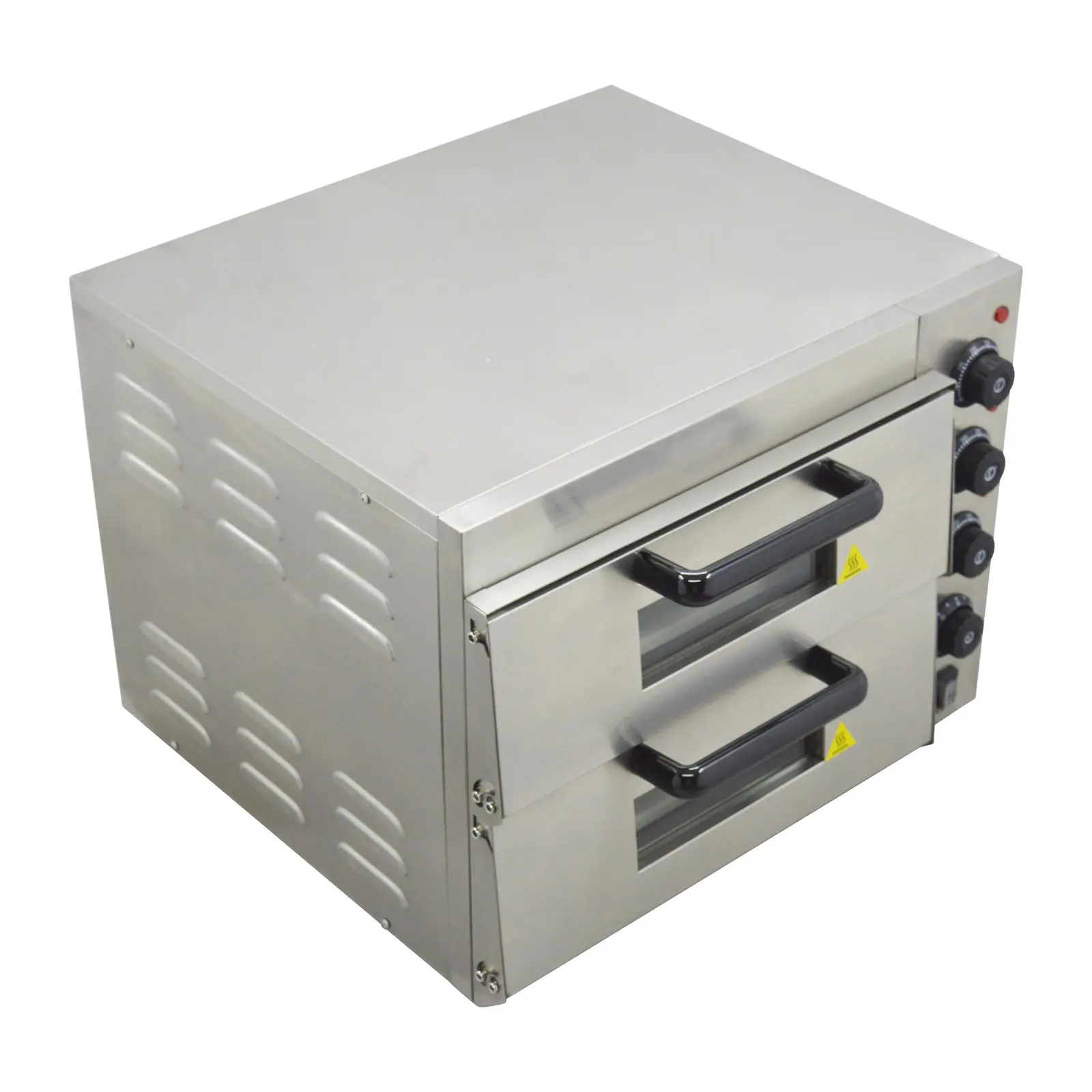 YOKOMA 220V 3KW Double-decker Electric Pizza Oven, Commercial Dual Layer Baking Oven for Bakery Pizzeria