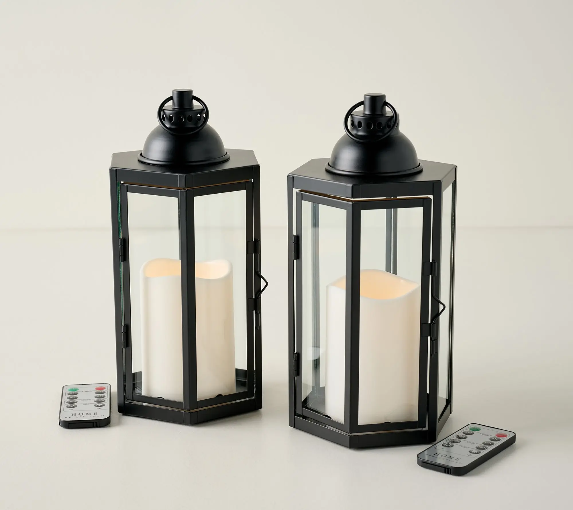 Home Reflections Set of 2 10" Luxe In/Outdoor Lanterns