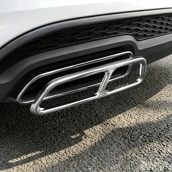 Car Exhaust Pipe Trims & Exhaust Guard 2-Piece Single-to-4-Hole Conversion Kit, for Audi A4L 2016-2018, A6L, A7 2019, Q7 - Automotive Exterior Decoration Accessories
