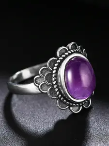 Fashion 925 Silver Plated Twilight Ring Oval 8*10MM Natural Amethyst Rose Quartz Retro Wreath Engagement Wedding Party Gift Wholesale