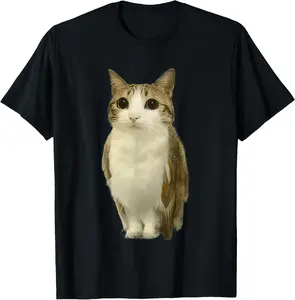 100% Cotton Cat Owl Cursed Internet Funny Brainrot Meowl Meme T-Shirt