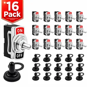 SUNMORN,8 Pack Toggle Switches, 2 Pin 20A 125V AC/ 15A 250V AC ON Off Switch, SPST Car Rocker Switches with Boot Cap Cover, 12V Heavy Duty Waterproof Toggle Switch