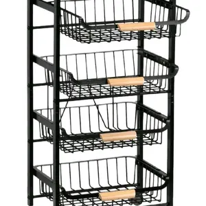 5 Tier Rolling Kitchen Cart Storage Organizer w/ Wheels Fruit Vegetable Rack