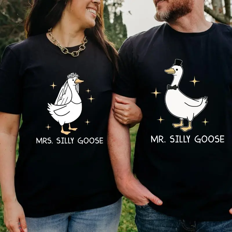Funny Couple Matching Silly Goose T-shirt, Couple Silly Goose T-shirt, Couple Gift Idea, Funny Couple Shirt