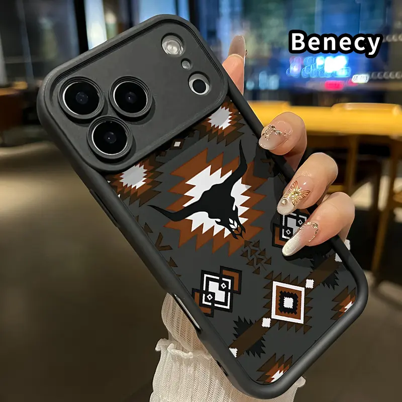 Soft TPU Shockproof Cellphone Case for iPhone 17 Pro Max, 17 Air - Bull Skull Pattern, Pocket-Friendly Mobile Device Accessory