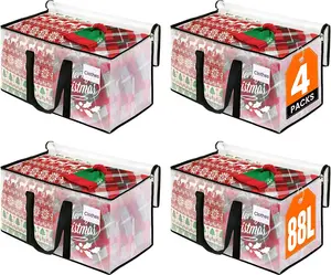 4 Pack Clear Moving Bags – Heavy Duty Storage Totes with Reinforced Handles for Packing & Moving